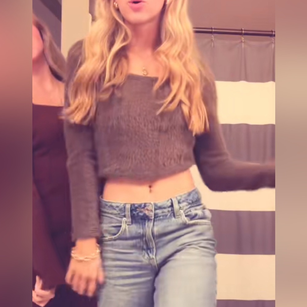 Fabrik Brown Long Sleeve Crop Top